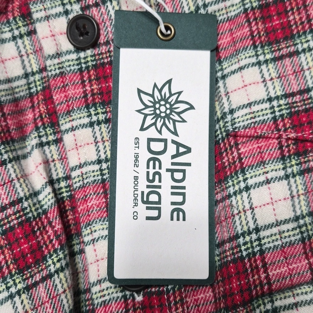 Alpine Design Red and White Plaid Button Down Shirt NWT Size M - Picture 8 of 12